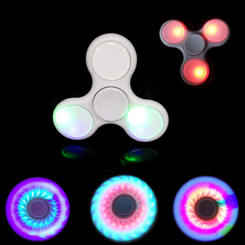 Light Up LED Tri-Spinner Figit Fidget Toy EDC Hand Finger Spinner Desk Focus Color Random - spincart