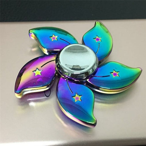 Rainbow EDC Zinc Alloy Hand Spinner 5 Flowrs - spincart