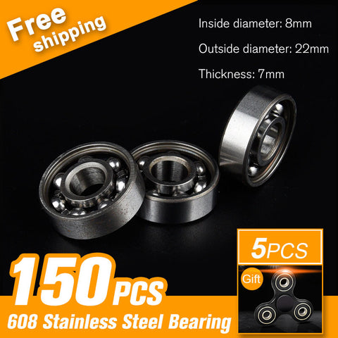 150pcs 608 Bearing Ball For LED Light Hand Finger Spinner Plastic ADHD Relief Focus Anxiety Stress Gift Toys Accessories - spincart