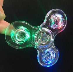 Crystal LED Hand Spinner Tri Fidget Finger Spinner EDC Focus Spinning - spincart