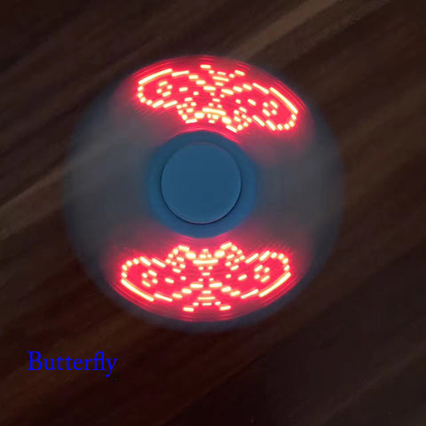 LED Light Fidget Spinner Finger Plastic EDC Hand Spinner For Autism and ADHD Relief Focus Anxiety Stress Toys with Flash 4 Word - spincart