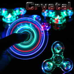 New Crystal LED Hand Fidget Clear Flash Light EDC Finger Tri Spinner For Autism ADHD Relief Focus Anxiety Stress Relax Gift Toys - spincart