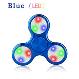 New Crystal LED Hand Fidget Clear Flash Light EDC Finger Tri Spinner For Autism ADHD Relief Focus Anxiety Stress Relax Gift Toys - spincart