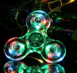 New Crystal LED Hand Fidget Clear Flash Light EDC Finger Tri Spinner For Autism ADHD Relief Focus Anxiety Stress Relax Gift Toys - spincart