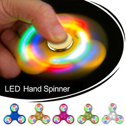 LED Light Hand Spinner Tri Fidget Flash EDC Finger Spinner Focus Anxiety Stress relax Gift Toys - spincart