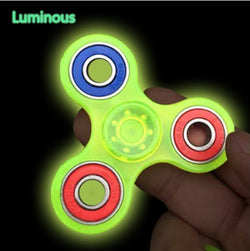 New 2017 Light Hand Fidget ABS Plastic Tri Spinner Glow in Dark tri-spinner Toy For Autism and ADHD Kids 3 Colors fidget spinne - spincart