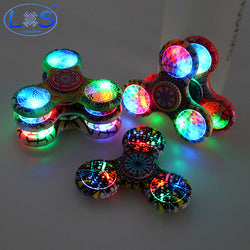 (LONSUN)Kaleidoscope color Creative Fidget Spinner LED ABS Plastic EDC Toys Hand Spinner LED Spinning Top Anti Stress Toys - spincart