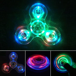 Transparent Crystal Plastic LED Light Hand Spinner Crystal Luminous Fidget Spinner Led EDC For Autism Focus Anxiety Stress Toys - spincart