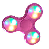 Transparent Crystal Plastic LED Light Hand Spinner Crystal Luminous Fidget Spinner Led EDC For Autism Focus Anxiety Stress Toys - spincart