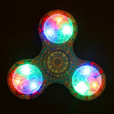 (LONSUN)Kaleidoscope color Creative Fidget Spinner LED ABS Plastic EDC Toys Hand Spinner LED Spinning Top Anti Stress Toys - spincart
