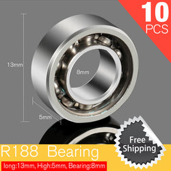 10pcs R188 Bearing Fidget Spinner For Fire Wheel EDC Fidget Metal Hand Spinner Autism And ADHD Relief Focus Stress Gift - spincart