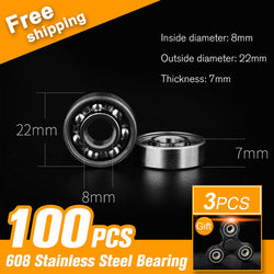 100pcs 608 Bearing Ball For Fidget Hand Spinner Tri-spinner Adult To Thinking Reduce Pressure Fidget Spinner Toy Accessories - spincart