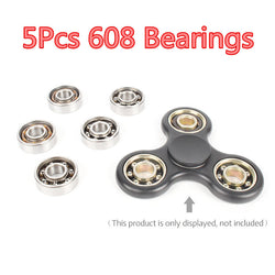 5Pcs 608 Ball Bearing For Hand Spinner Fidget Spinners Stress Wheel Tri Spinner Adult Toy For Children Tri-spinner Handspinners - spincart
