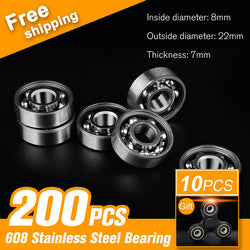 200pcs 608 Bearing Ball For Fidget Toy EDC Hand Spinner UFO Tri-spinner Zinc Fingertip Gyro Anxiety Stress Toy Accessories - spincart