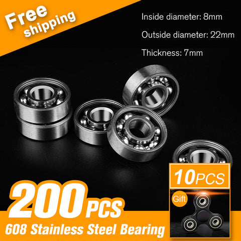 200pcs 608 Bearing Ball For Fidget Toy EDC Hand Spinner UFO Tri-spinner Zinc Fingertip Gyro Anxiety Stress Toy Accessories - spincart