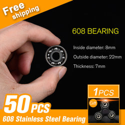 50pcs 608 Bearing Ball For Metal Two-Spinner Fidget Toy Metal Hand Spinner Autism Rotation Time Long Anti Stress Toy Accessories - spincart