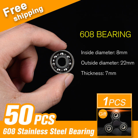 50pcs 608 Bearing Ball For Metal Two-Spinner Fidget Toy Metal Hand Spinner Autism Rotation Time Long Anti Stress Toy Accessories - spincart